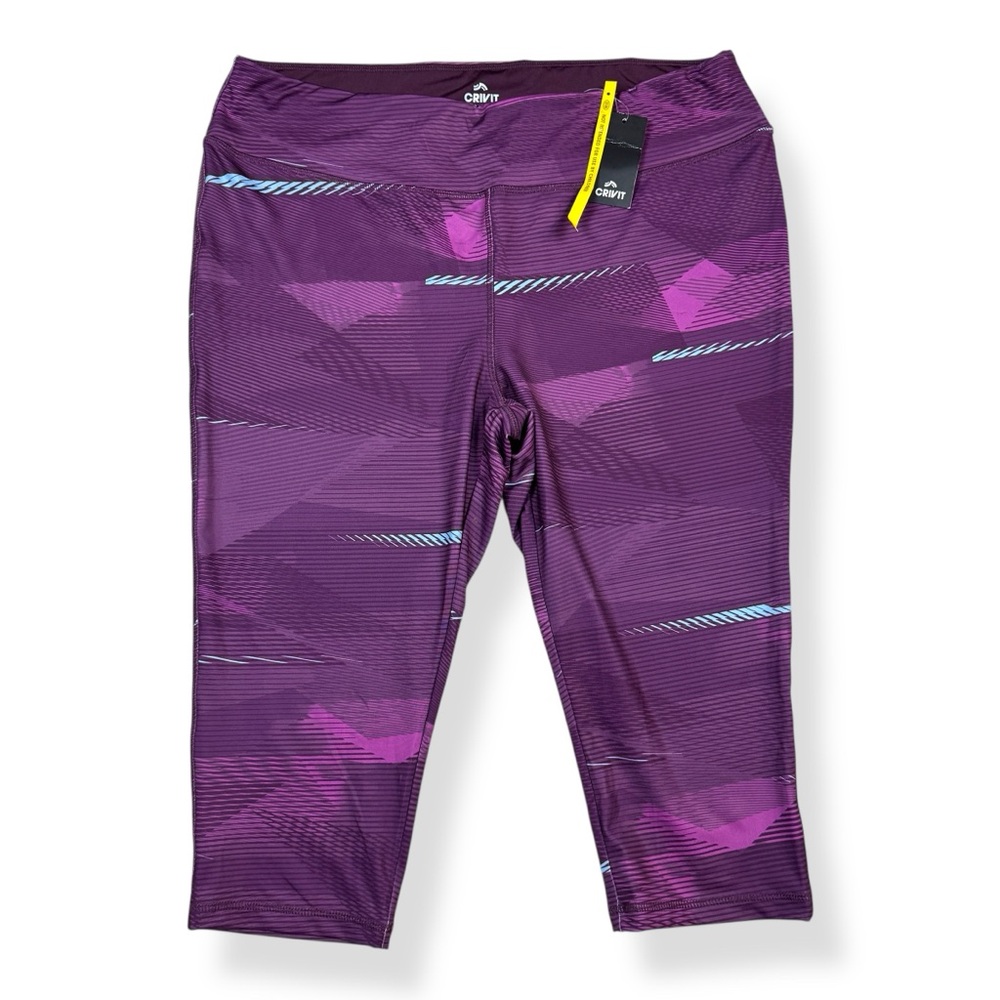 Crivit Athletic Capri Leggings Womens Size XL 16/18 Purple NWT